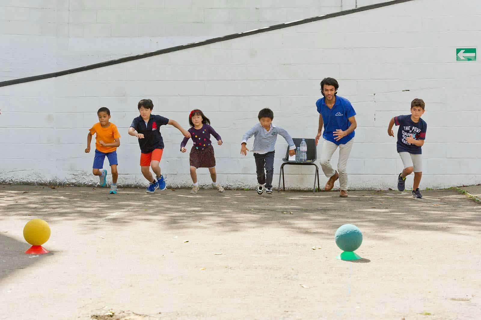 Children playing ball game.